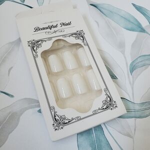 Milky White Press On Nails